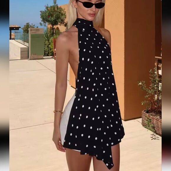 zw collection halter polka dot dress Zara ZW COLLECTION POLKA DOT HALTER DRESS at Mall of America in Bloomington, MN
